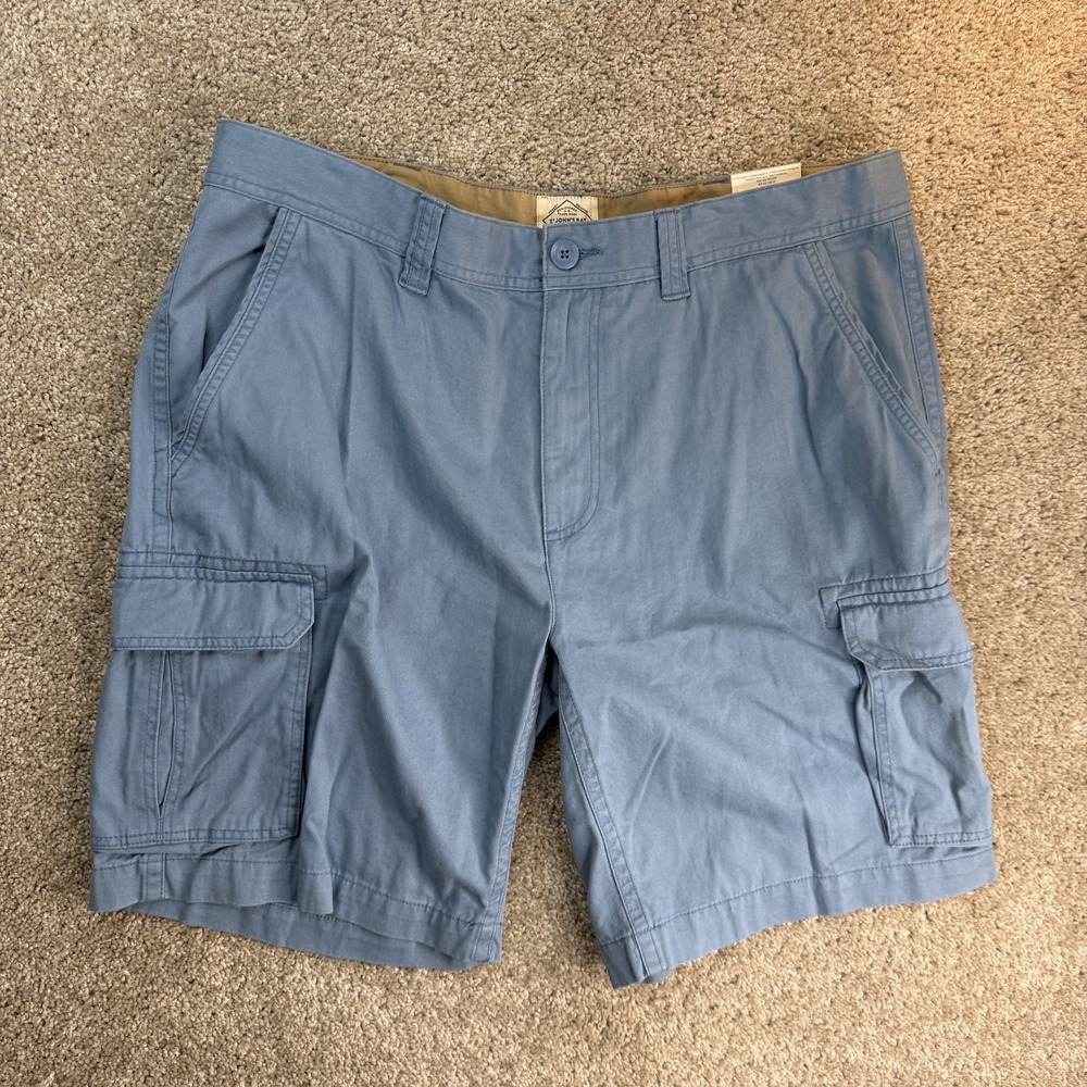 St. John's Bay Cargo Shorts Mens 40 Blue Legacy Cotton Canvas Summer Casual